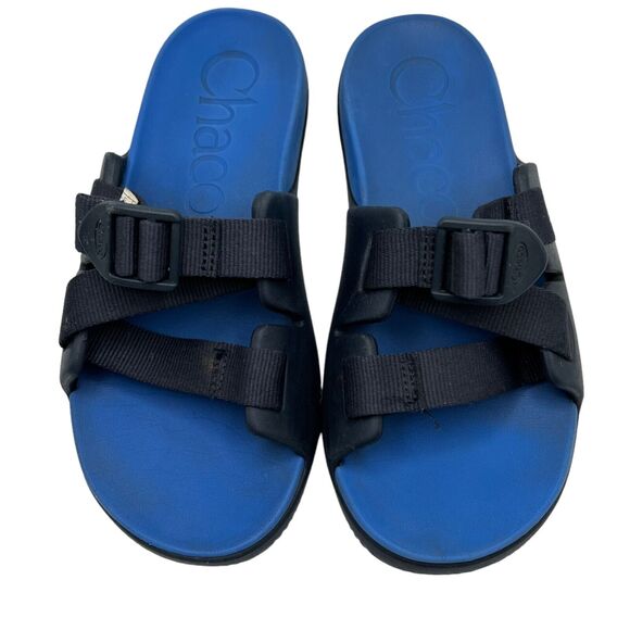 Chaco Sandals Kids Juniors 3 Blue Chillos Slides Slip On Z Straps Outdoor Beach - Picture 3 of 16